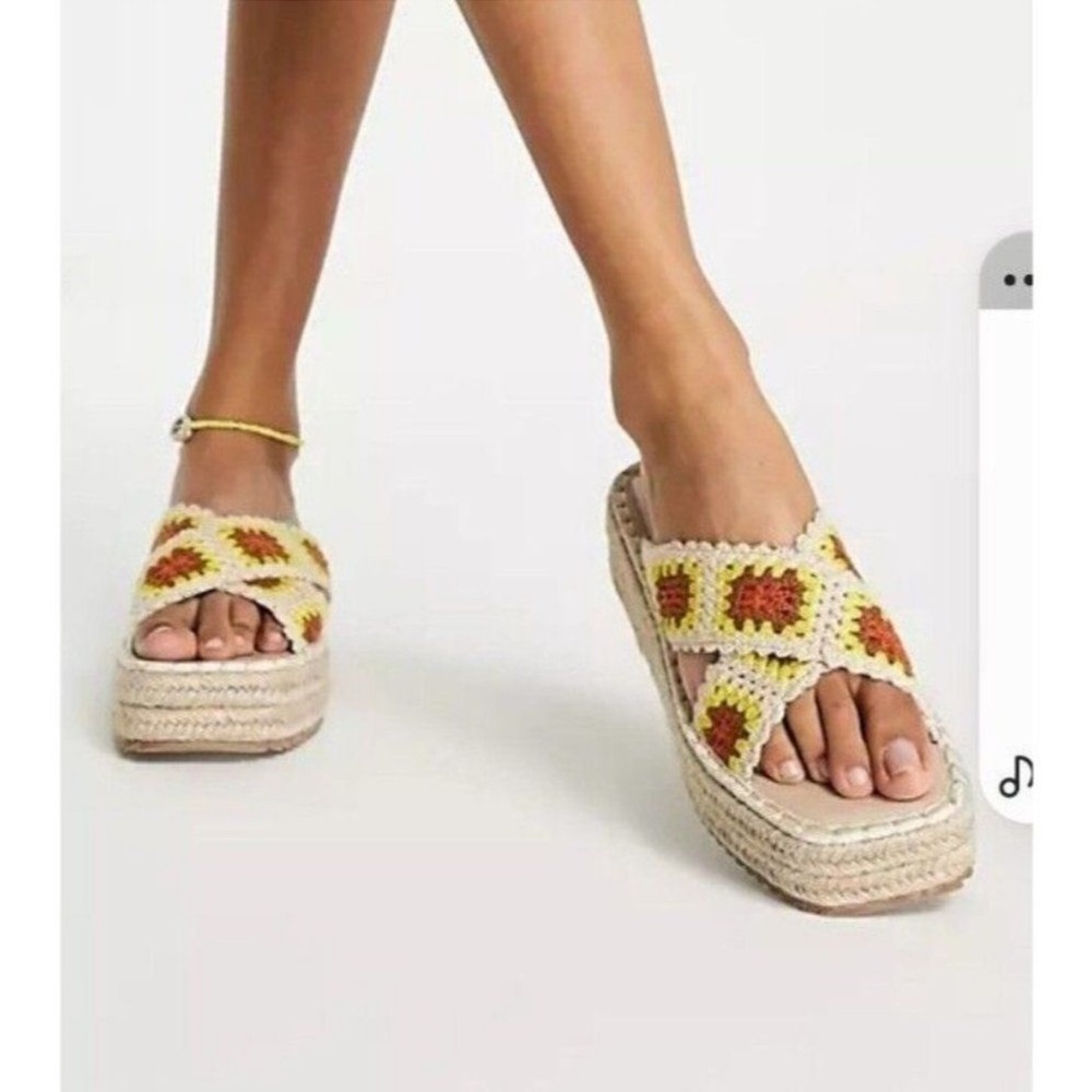 ASOS Design Jazlyn slip on mules crochet sandals 8